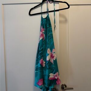 Show Me Your MuMu Teal and Pink Floral Dress